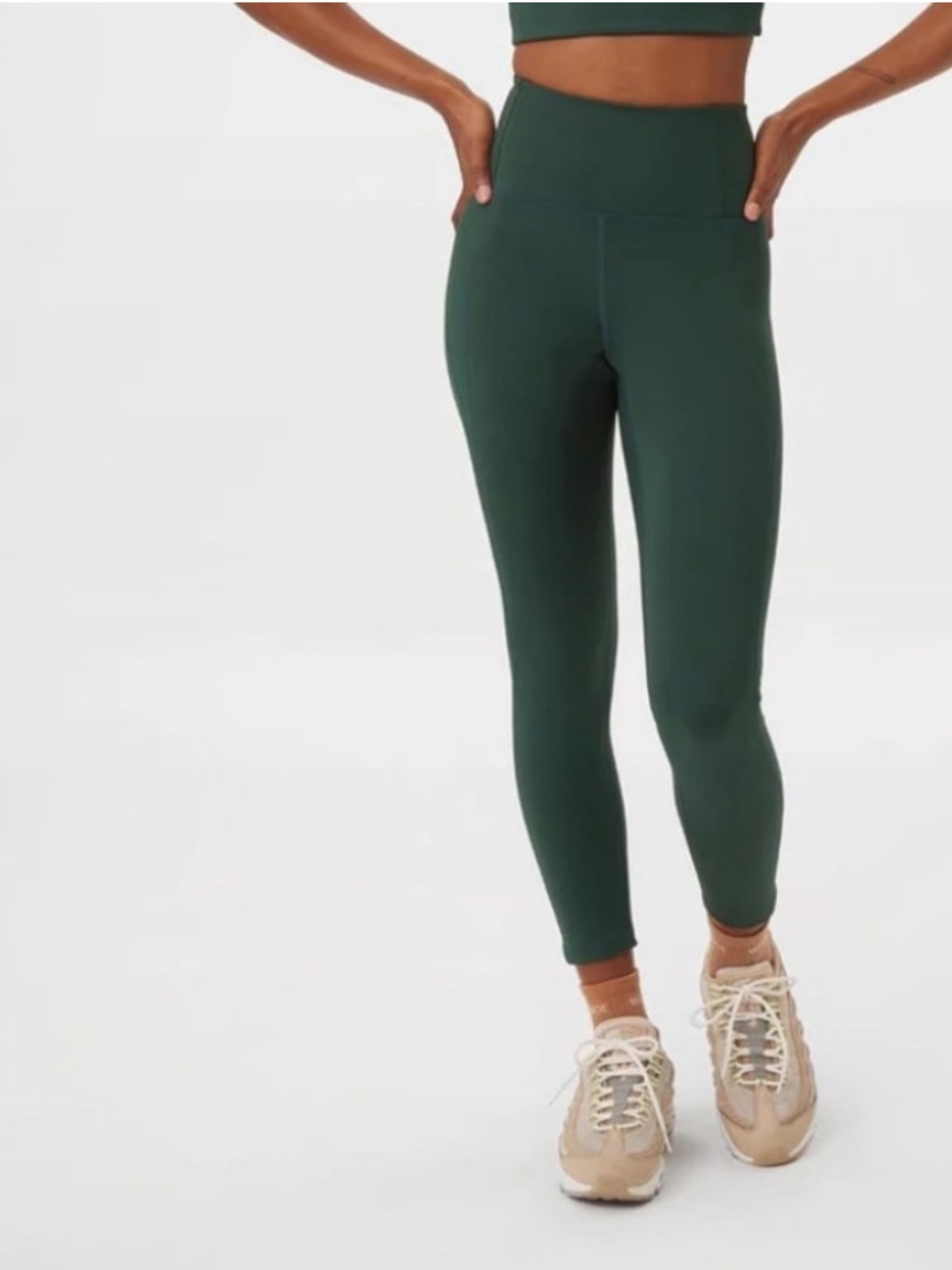 girlfriend collective moss green tights leggings‎ medium high rise compression